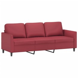 3-osobowa sofa, winna czerwień, 180 cm, sztuczna skóra  Lumarko!