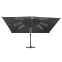 Parasol z LED i aluminiowym słupkiem, 400x300 cm, antracytowy  Lumarko!