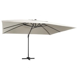 Parasol z LED i aluminiowym słupkiem, 400x300 cm, piaskowy  Lumarko!