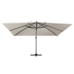 Parasol z LED i aluminiowym słupkiem, 400x300 cm, piaskowy  Lumarko!