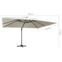 Parasol z LED i aluminiowym słupkiem, 400x300 cm, piaskowy  Lumarko!