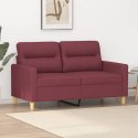 Sofa 2-osobowa, winna czerwień, 120 cm, tapicerowana tkaniną  Lumarko!