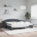 Sofa rozsuwana z materacami, ciemnoszara, 100x200 cm, aksamit  Lumarko!