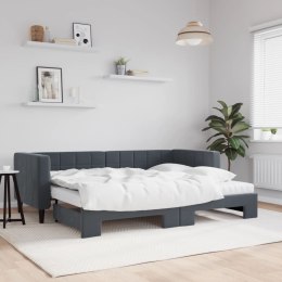 Sofa rozsuwana z materacami, ciemnoszara, 80x200 cm, aksamit  Lumarko!
