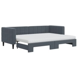Sofa rozsuwana z materacami, ciemnoszara, 80x200 cm, aksamit  Lumarko!