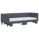 Sofa rozsuwana z materacami, ciemnoszara, 80x200 cm, aksamit  Lumarko!