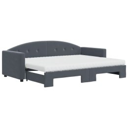 Sofa rozsuwana z materacami, ciemnoszara, 80x200 cm, aksamit  Lumarko!