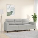 3-osobowa sofa, jasnoszary, 180 cm, tapicerowana mikrofibrą  Lumarko!