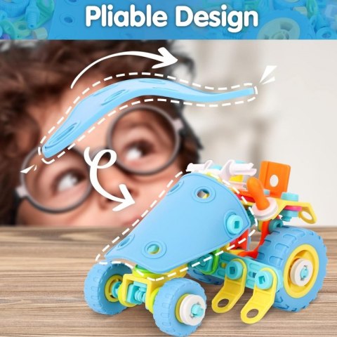 WOOPIE Zestaw Pojazdów Klocki Konstrukcyjny 6w1 STEM  Lumarko!