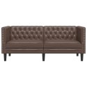 Sofa Chesterfield, 2-os., brązowa, tapicerowana sztuczną skórą  Lumarko!