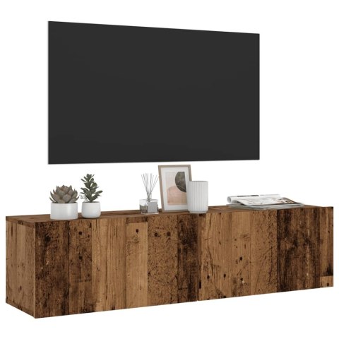 Ścienna szafka TV, stare drewno, 120x30x30 cm  Lumarko!