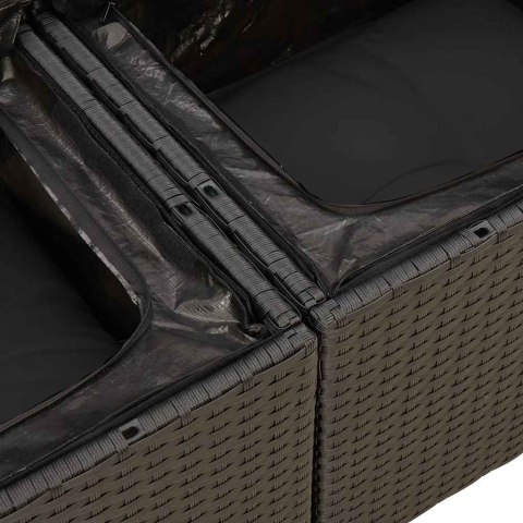 11-częściowy zestaw wypoczynkowy do ogrodu, poduszki czarny rattan PE  Lumarko!