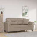 VidaXL 2-osobowa sofa z poduszkami, kolor taupe, 140 cm, mikrofibra