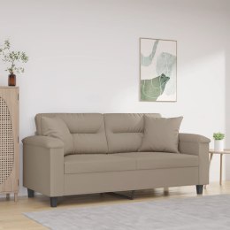 VidaXL 2-osobowa sofa z poduszkami, kolor taupe, 140 cm, mikrofibra