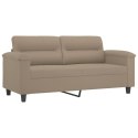 VidaXL 2-osobowa sofa z poduszkami, kolor taupe, 140 cm, mikrofibra