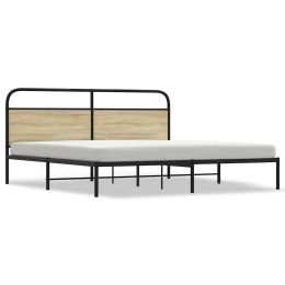 Metalowa rama łóżka, bez materaca, dąb sonoma, 183x213 cm  Lumarko!