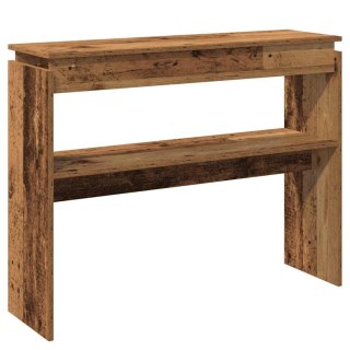 VidaXL Stolik konsolowy, stare drewno, wysoki połysk, 102x30x80 cm