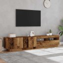 Szafka pod TV z oświetleniem LED, stare drewno, 200x35x40 cm  Lumarko!