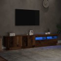 Szafka pod TV z oświetleniem LED, stare drewno, 200x35x40 cm  Lumarko!