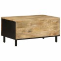 Stolik kawowy, czarny, 80x50x40 cm, lite surowe drewno mango  Lumarko!