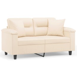 2-osobowa sofa z poduszkami, beżowa, 120 cm, mikrofibra  Lumarko!