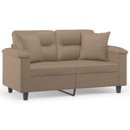 2-osobowa sofa z poduszkami, cappuccino, 120 cm, sztuczna skóra  Lumarko!