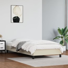 Rama łóżka, kremowa, obita sztuczną skórą, 80x200 cm  Lumarko!