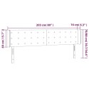 Zagłówek do łóżka z LED, kremowy, 203x16x78/88 cm, tkanina  Lumarko!