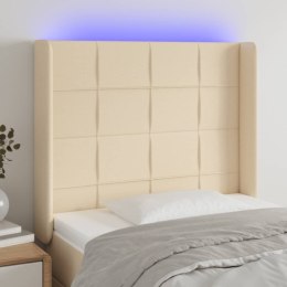 Zagłówek do łóżka z LED, kremowy, 83x16x118/128 cm, tkanina  Lumarko!