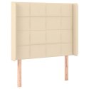 Zagłówek do łóżka z LED, kremowy, 83x16x118/128 cm, tkanina  Lumarko!