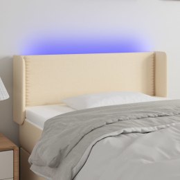 Zagłówek do łóżka z LED, kremowy, 83x16x78/88 cm, tkanina  Lumarko!
