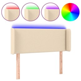 Zagłówek do łóżka z LED, kremowy, 83x16x78/88 cm, tkanina  Lumarko!