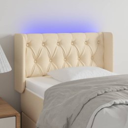 Zagłówek do łóżka z LED, kremowy, 83x16x78/88 cm, tkanina  Lumarko!