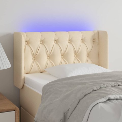 Zagłówek do łóżka z LED, kremowy, 83x16x78/88 cm, tkanina  Lumarko!