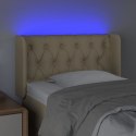 Zagłówek do łóżka z LED, kremowy, 83x16x78/88 cm, tkanina  Lumarko!