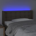 Zagłówek do łóżka z LED, taupe, 83x16x78/88 cm, tkanina  Lumarko!