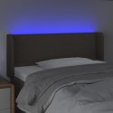 Zagłówek do łóżka z LED, taupe, 93x16x78/88 cm, tkanina  Lumarko!
