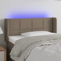 Zagłówek do łóżka z LED, taupe, 93x16x78/88 cm, tkanina  Lumarko!