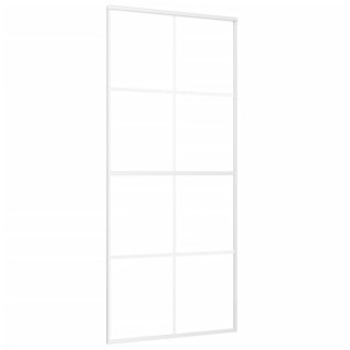 Drzwi przesuwne, szkło ESG i aluminium, 90x205 cm, białe  Lumarko!