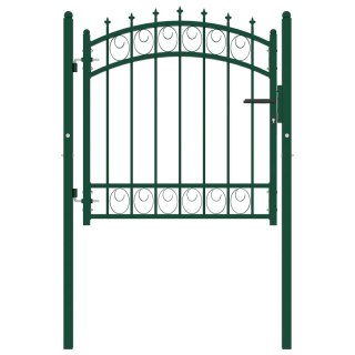 VidaXL Brama ogrodzeniowa EMMEN z kolcami stalowa 103x97 cm zielona