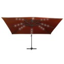 Parasol wiszący z LED, terakota, 400x300 cm  Lumarko!