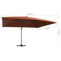 Parasol wiszący z LED, terakota, 400x300 cm  Lumarko!