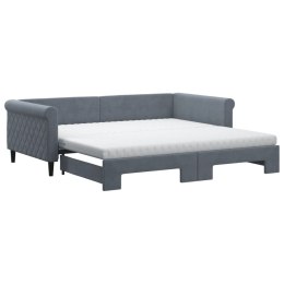 Sofa rozsuwana z materacami, ciemnoszara, 100x200 cm, aksamit  Lumarko!