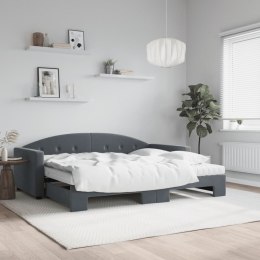 Sofa rozsuwana z materacami, ciemnoszara, 90x200 cm, aksamit  Lumarko!