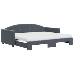 Sofa rozsuwana z materacami, ciemnoszara, 90x200 cm, aksamit  Lumarko!