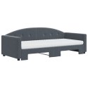 Sofa rozsuwana z materacami, ciemnoszara, 90x200 cm, aksamit  Lumarko!