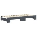 Sofa rozsuwana z materacami, ciemnoszara, 90x200 cm, aksamit  Lumarko!