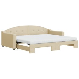 Sofa rozsuwana z materacami, kremowa, 90x200 cm, tkanina  Lumarko!
