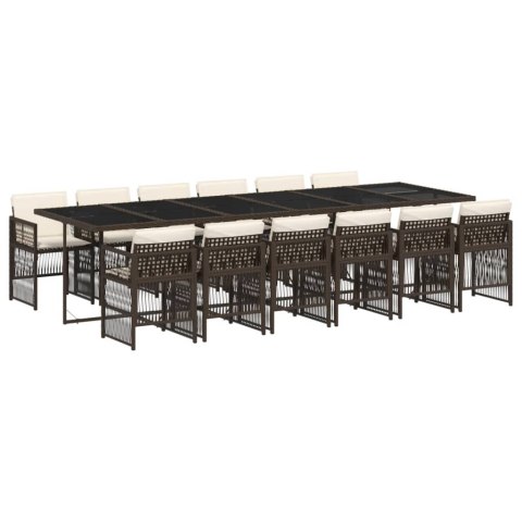 13-częściowy zestaw mebli do ogrodu, poduszki, brązowy, rattan PE  Lumarko!