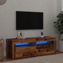 Szafka pod TV z oświetleniem LED, stare drewno, 120x35x40 cm  Lumarko!